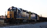 Train F015 with CSX 2573 & 2772 are tied down in the siding